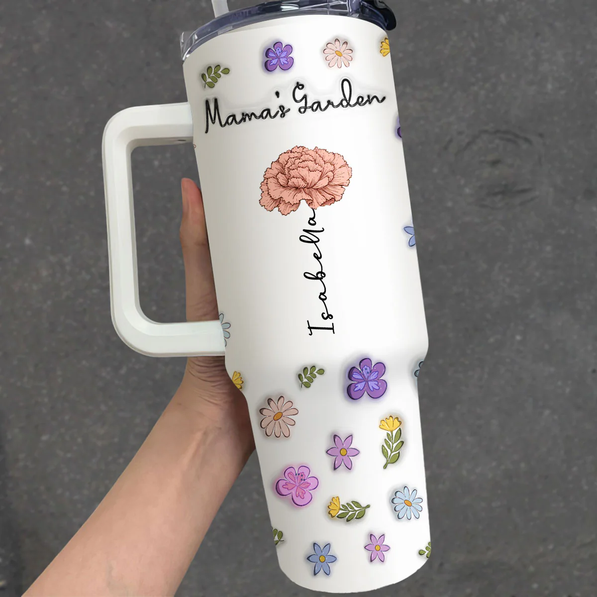 Grandma Your Love Is Always In Bloom - Personalized Custom 3D Inflated Effect Printed 40 Oz Tumbler - Image 2
