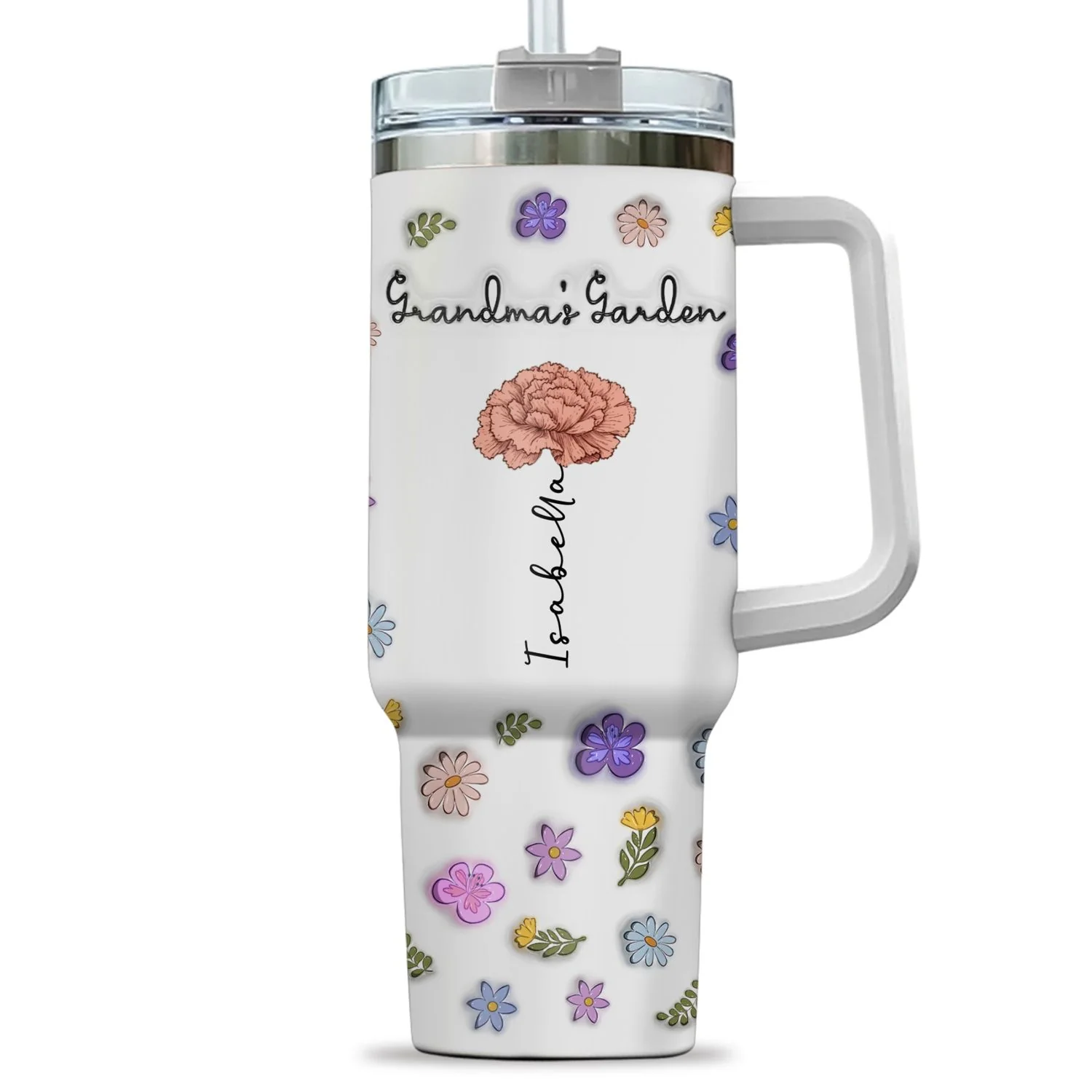 Grandma Your Love Is Always In Bloom - Personalized Custom 3D Inflated Effect Printed 40 Oz Tumbler - Image 6