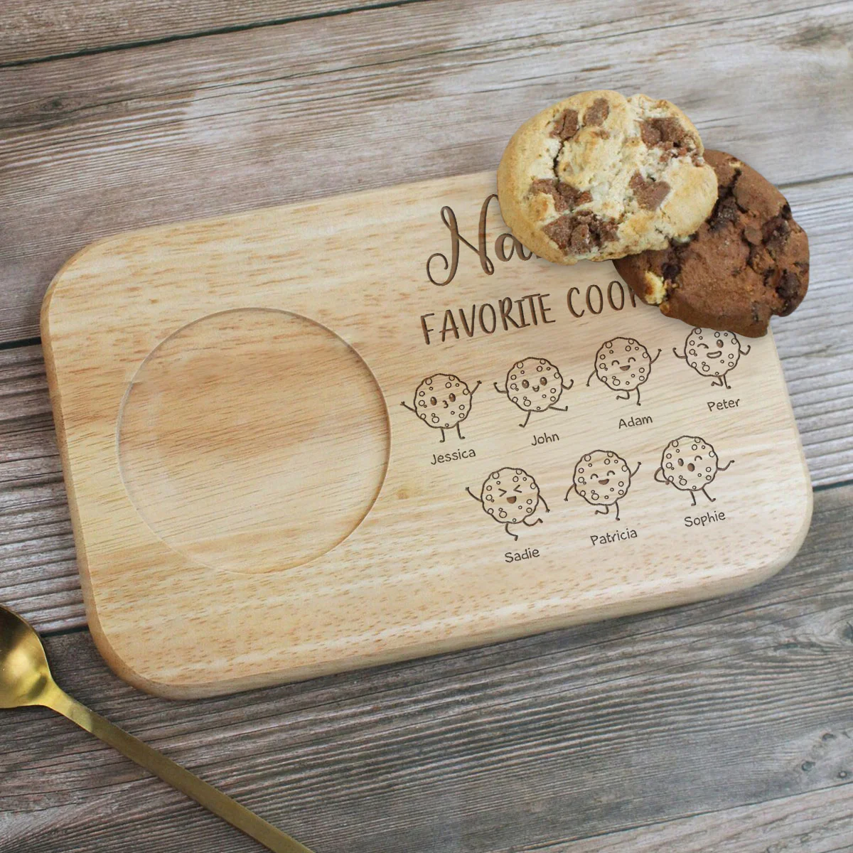 Grandma's Favorite Cookies - Personalized Custom Wooden Treat Board - Image 2