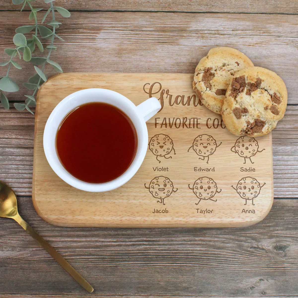 Grandma's Favorite Cookies - Personalized Custom Wooden Treat Board - Image 3