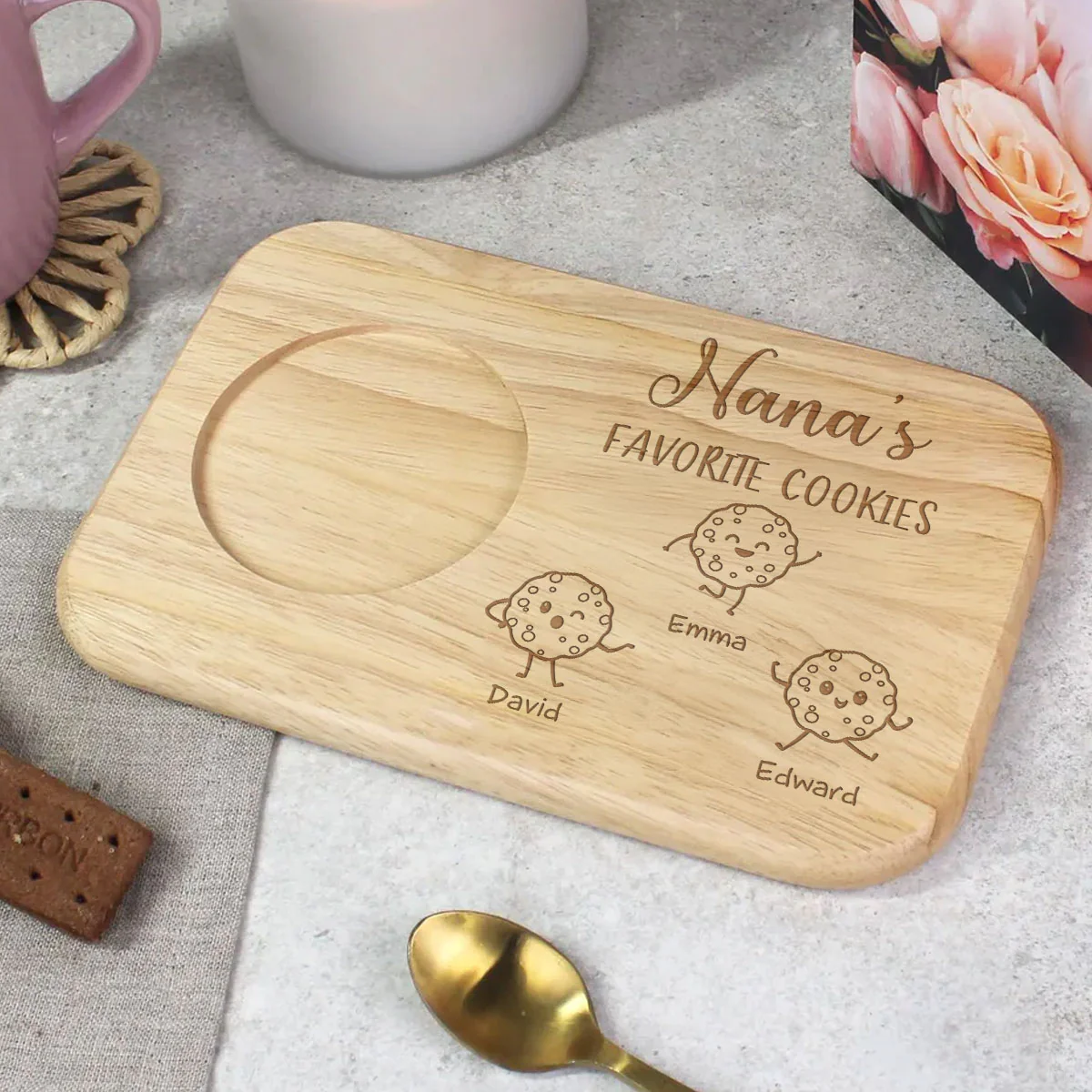 Grandma's Favorite Cookies - Personalized Custom Wooden Treat Board - Image 4