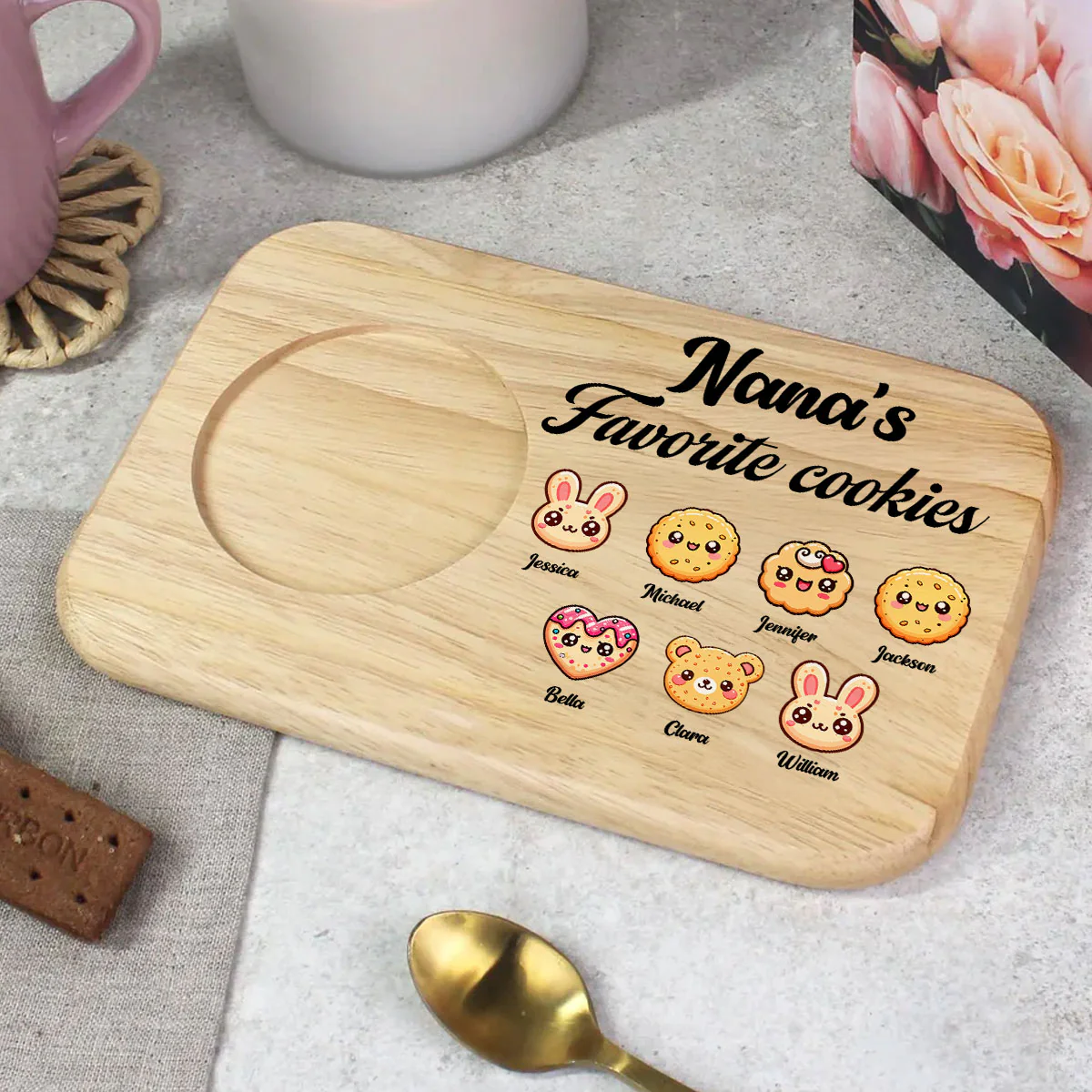 Grandma Favorite Cookies - Personalized Custom Wooden Treat Board - Image 5