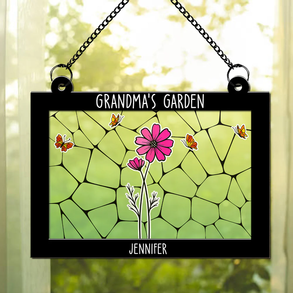 Grandmas Garden Custom Birth Month Flower - Personalized Custom Suncatcher - Image 2