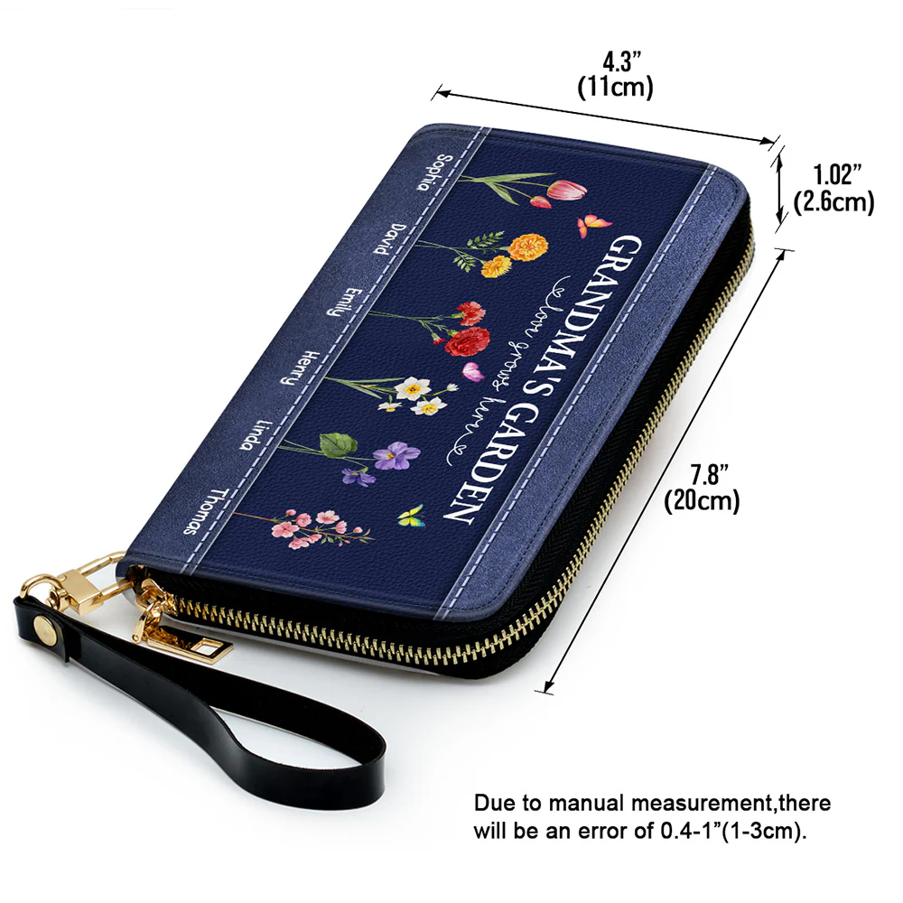 The Garden of Grandma Love Grows Here - Personalized Custom Leather Wallet - Image 5