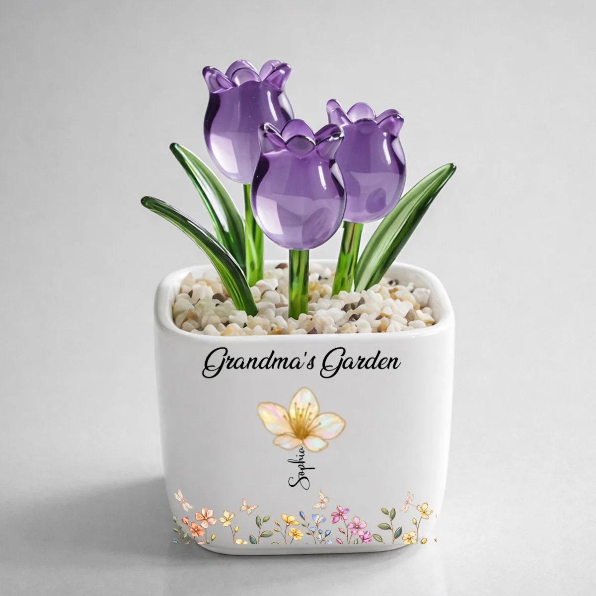 Grandma's Garden- Personalized Custom Glass Everlasting Tulips - Image 10
