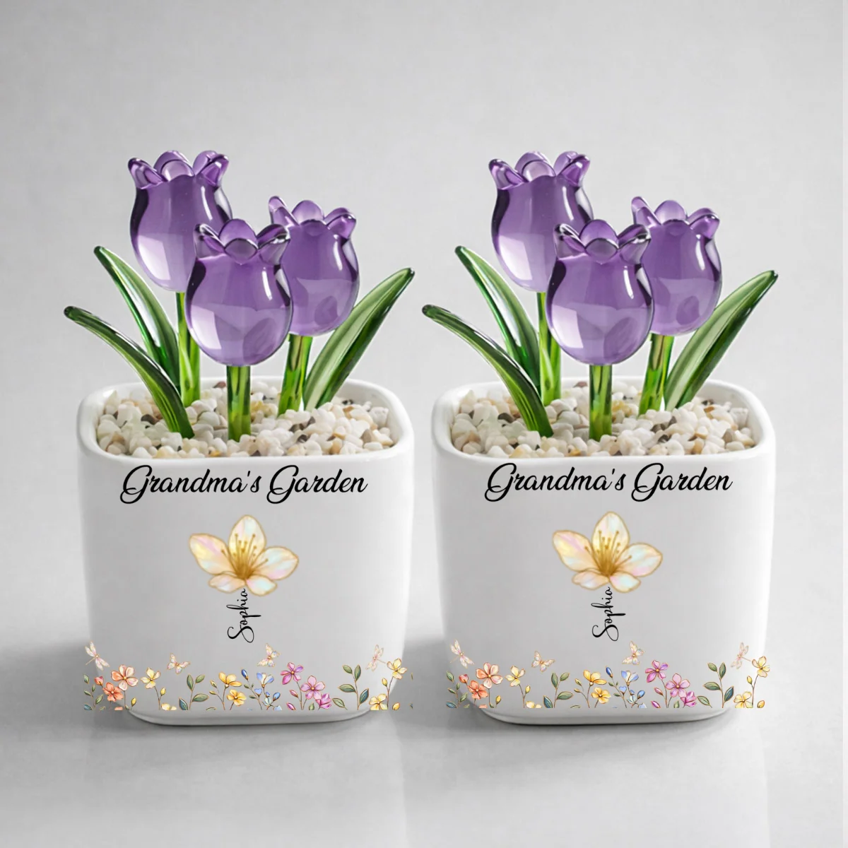 Grandma's Garden- Personalized Custom Glass Everlasting Tulips - Image 14