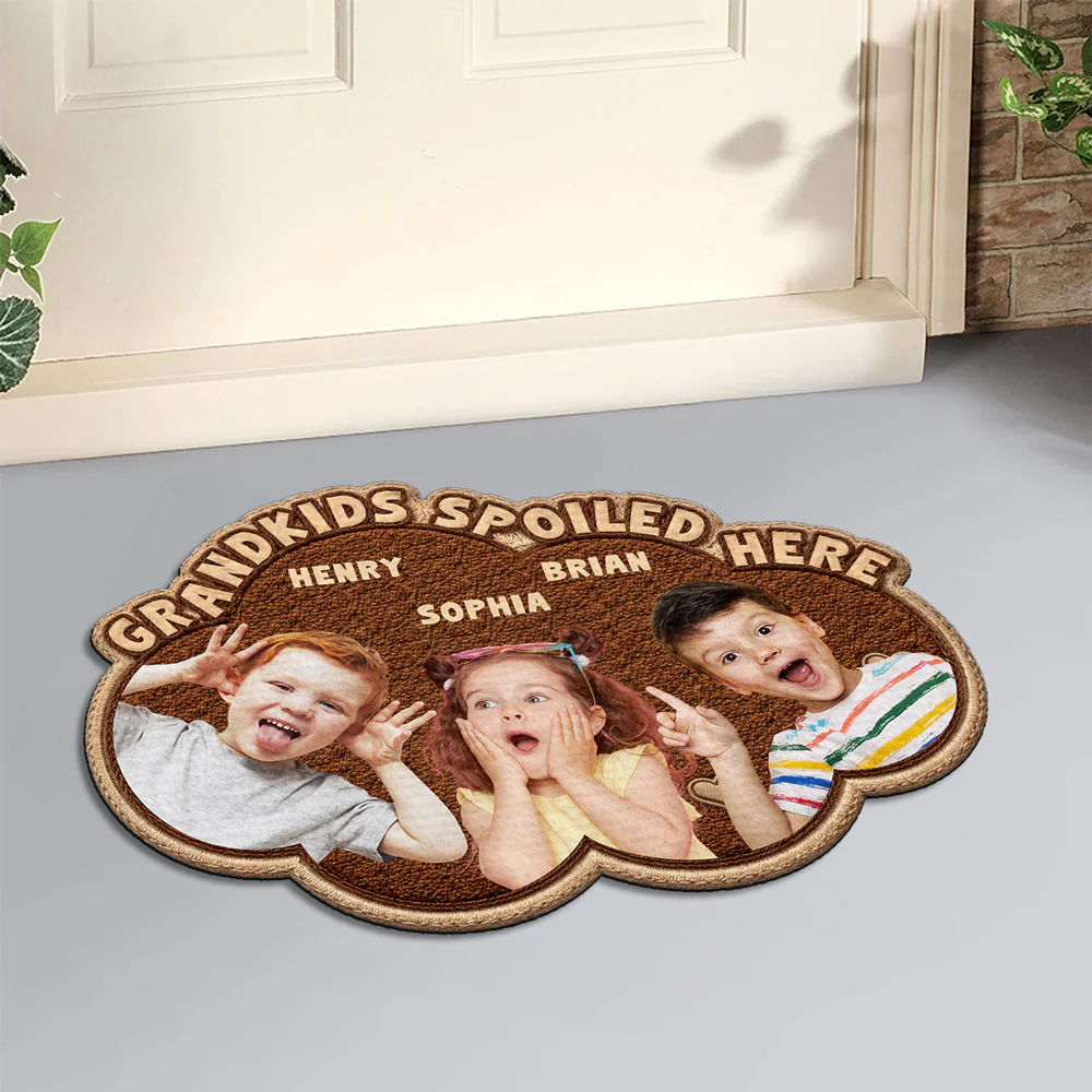 Grandmas Little Makers With Photo - Personalized Custom Doormat - Image 3