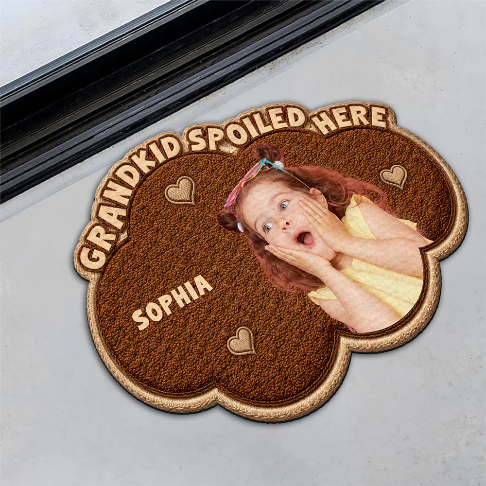 Grandmas Little Makers With Photo - Personalized Custom Doormat - Image 4