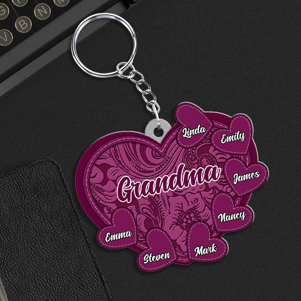Grandma's Little Sweethearts - Personalized Custom Acrylic Keychain - Image 4