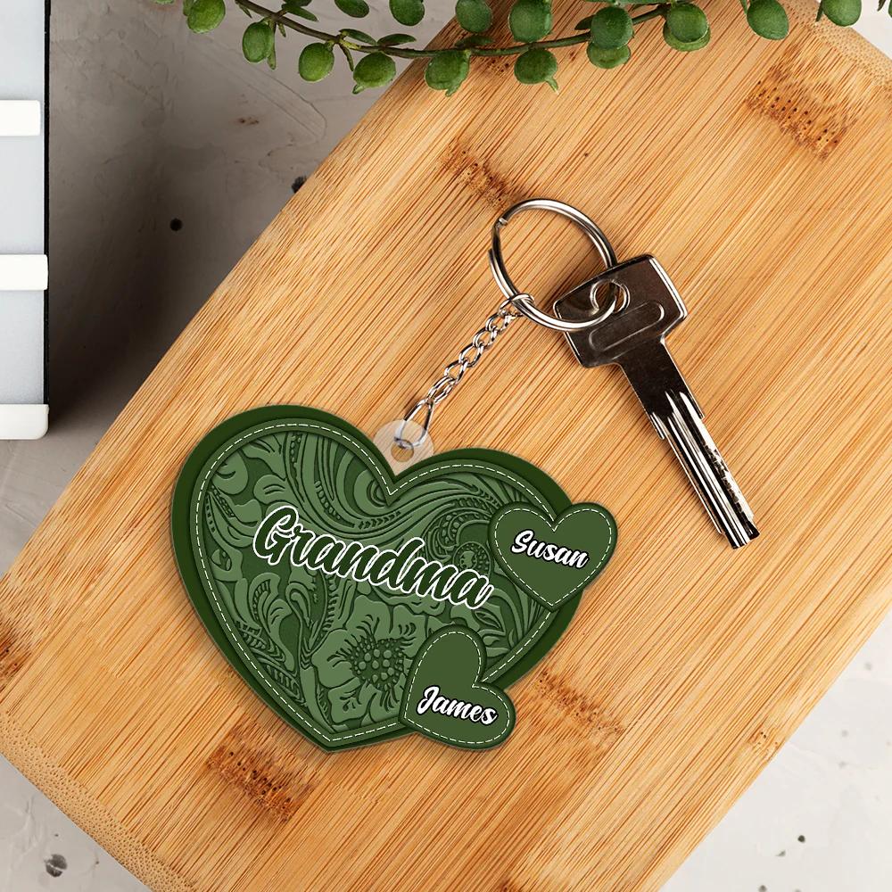 Grandma's Little Sweethearts - Personalized Custom Acrylic Keychain - Image 6
