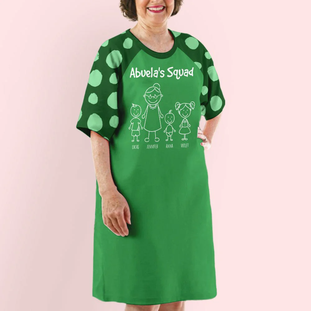 Grandma's Squad - Personalized Custom 3/4 Sleeve Dress - Image 5
