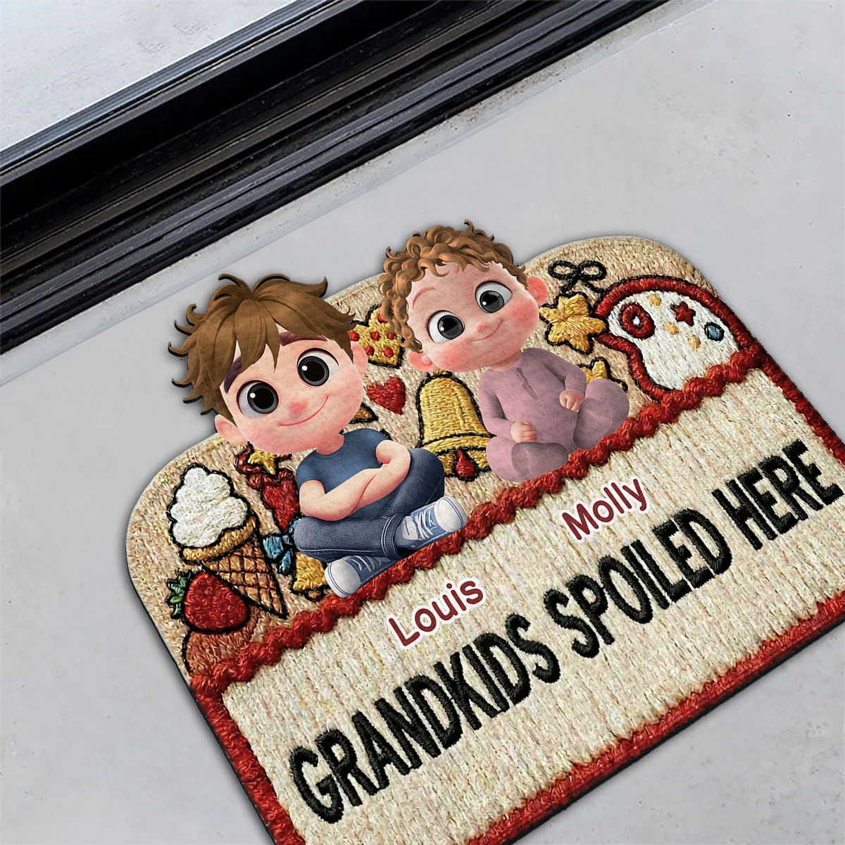 Grandmas Sweethearts - Personalized Custom Doormat - Image 3