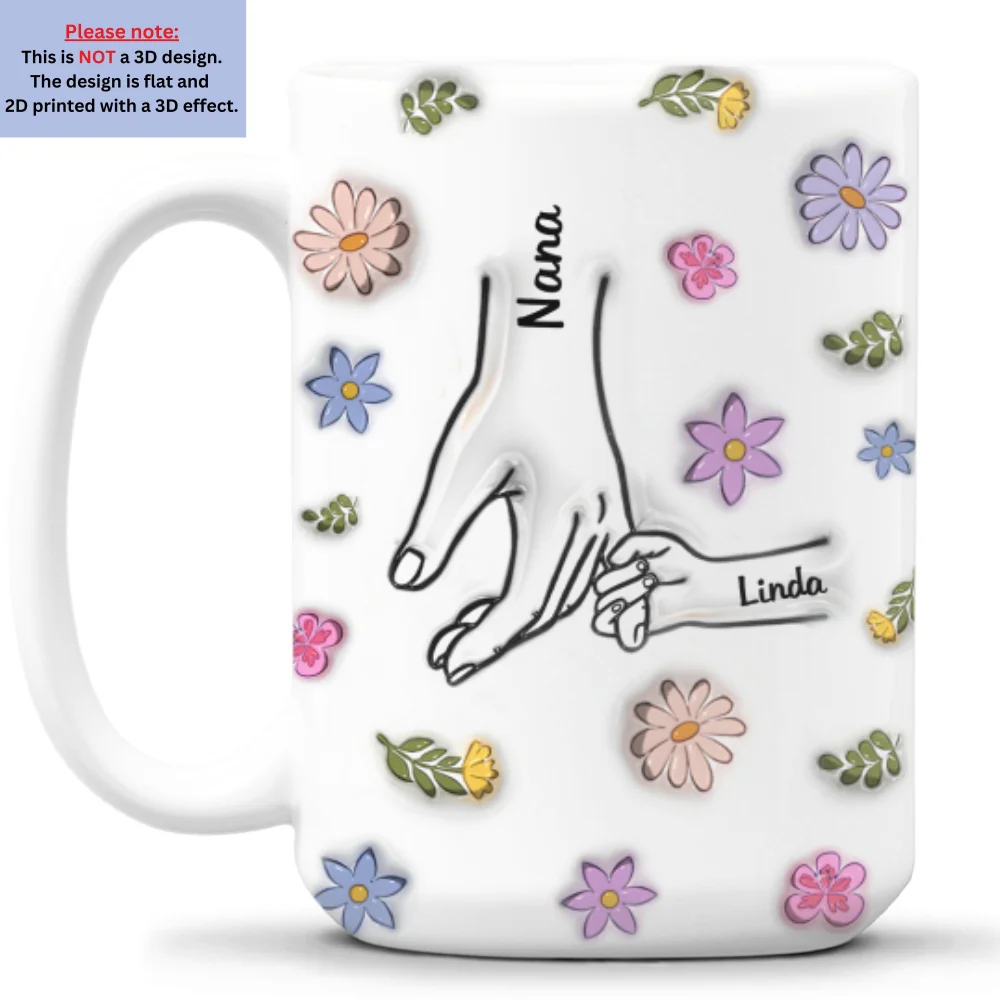 Grandmother Hold My Hand - Personalized Custom 3D Inflated Effect Mug - Image 9
