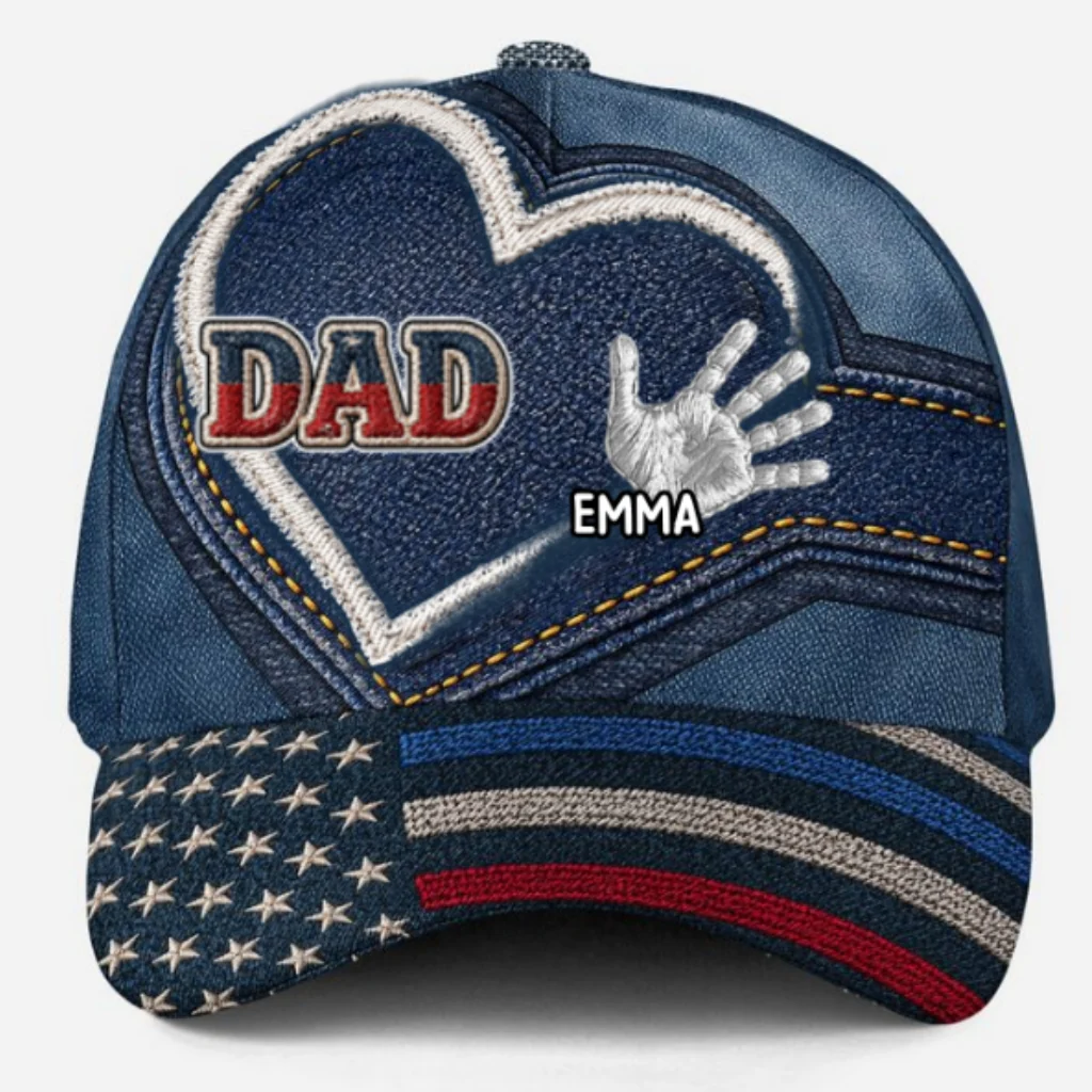 Grandpa And Grandkid's Hands - Personalized Custom Classic Cap - Image 7