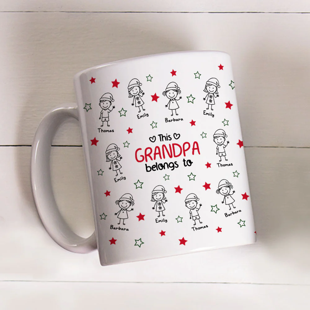 Grandpa And His Little Stars - Personalized Custom Coffee Mug - Image 2