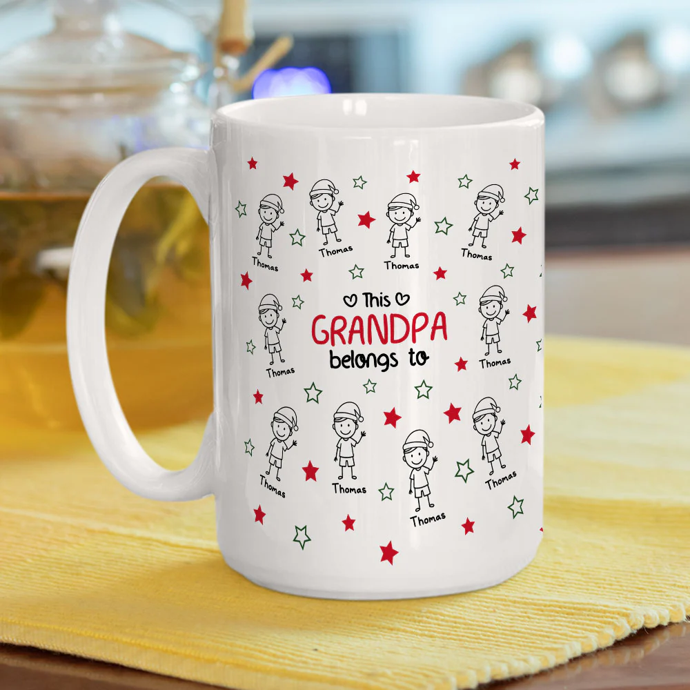 Grandpa And His Little Stars - Personalized Custom Coffee Mug - Image 3