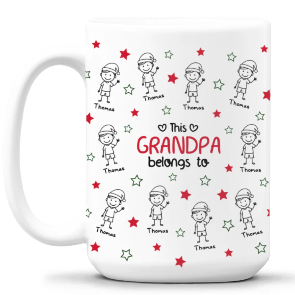 Grandpa And His Little Stars - Personalized Custom Coffee Mug - Image 7
