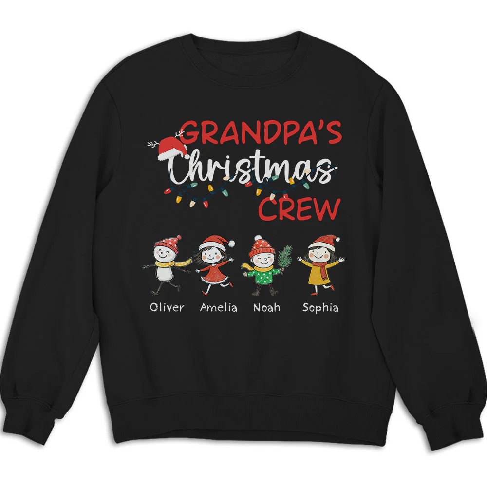 Grandpa Christmas Crew Always Ready - Personalized Custom Shirt - Image 3