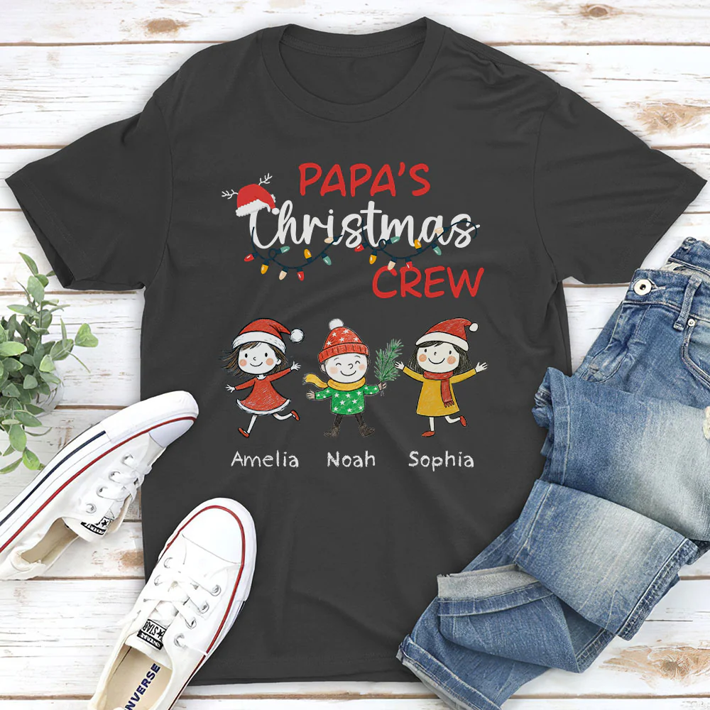 Grandpa Christmas Crew Always Ready - Personalized Custom Shirt - Image 4