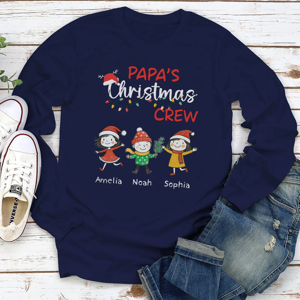 Grandpa Christmas Crew Always Ready - Personalized Custom Shirt - Image 5