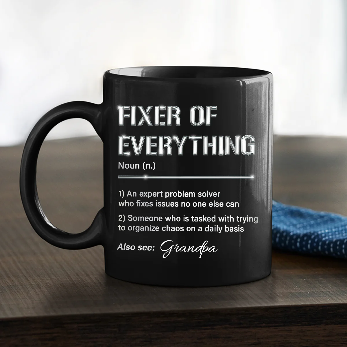 Grandpa Fixes Everything - Personalized Custom Coffee Mug - Image 4