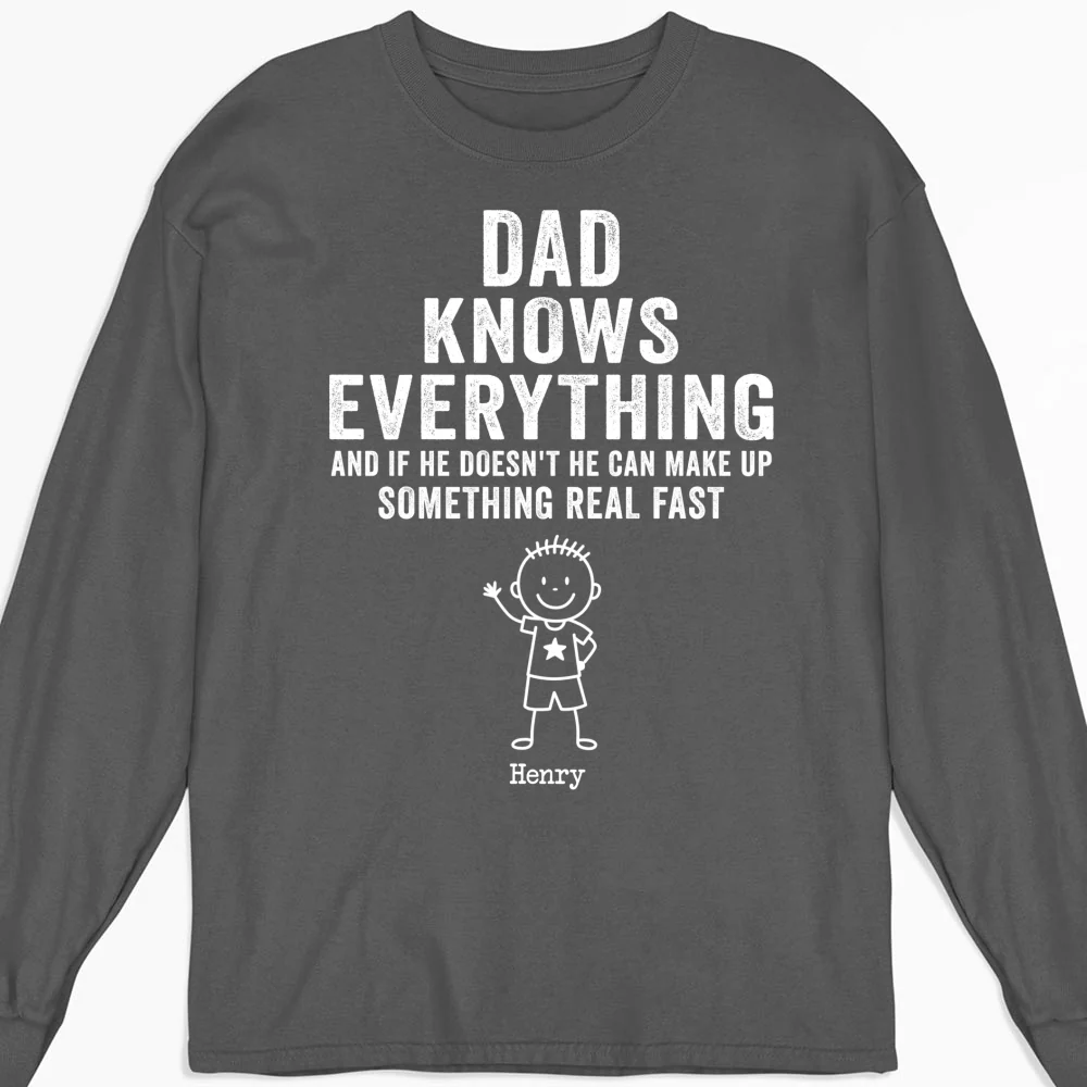 Grandpa Knows Everything - Personalized Custom Shirt - Image 11