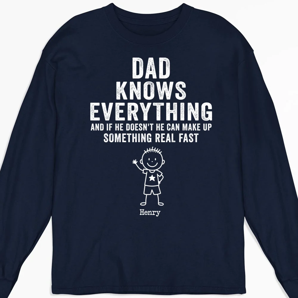 Grandpa Knows Everything - Personalized Custom Shirt - Image 12
