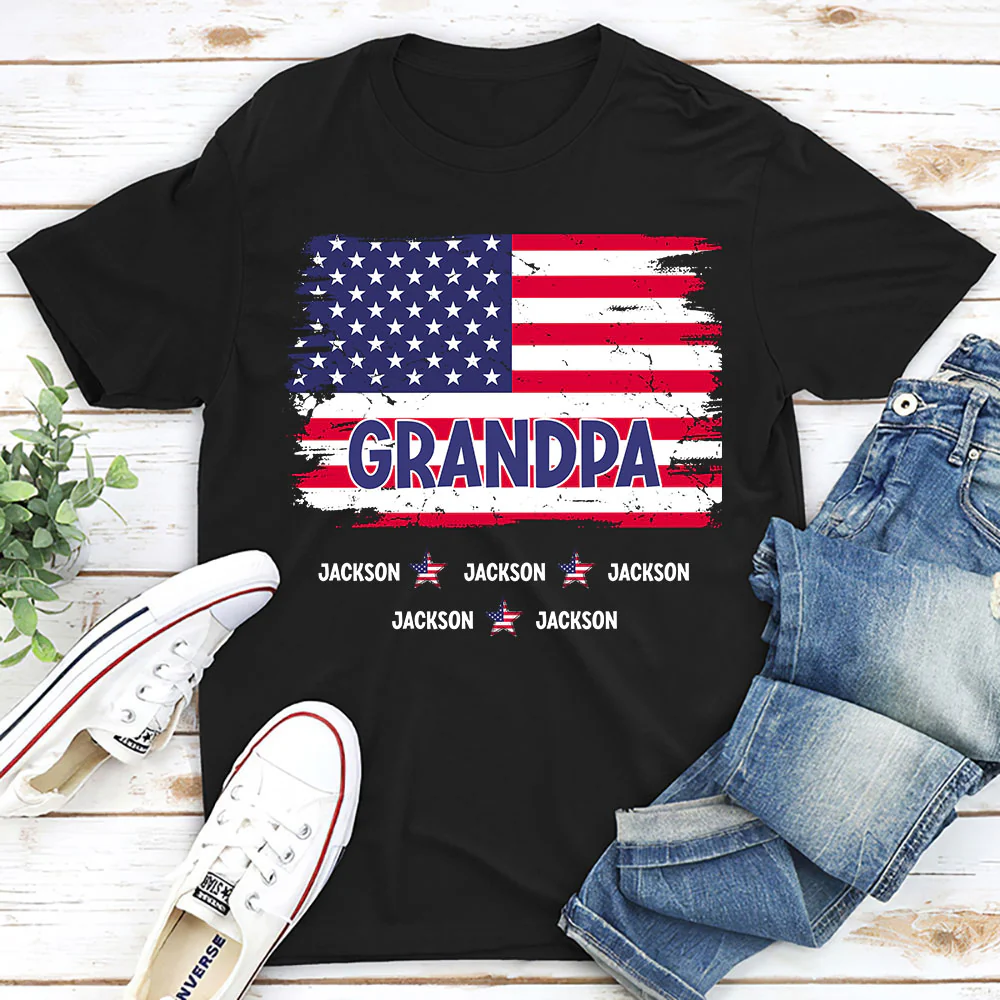 Grandpa Stars - Personalized Custom Shirt - Image 2