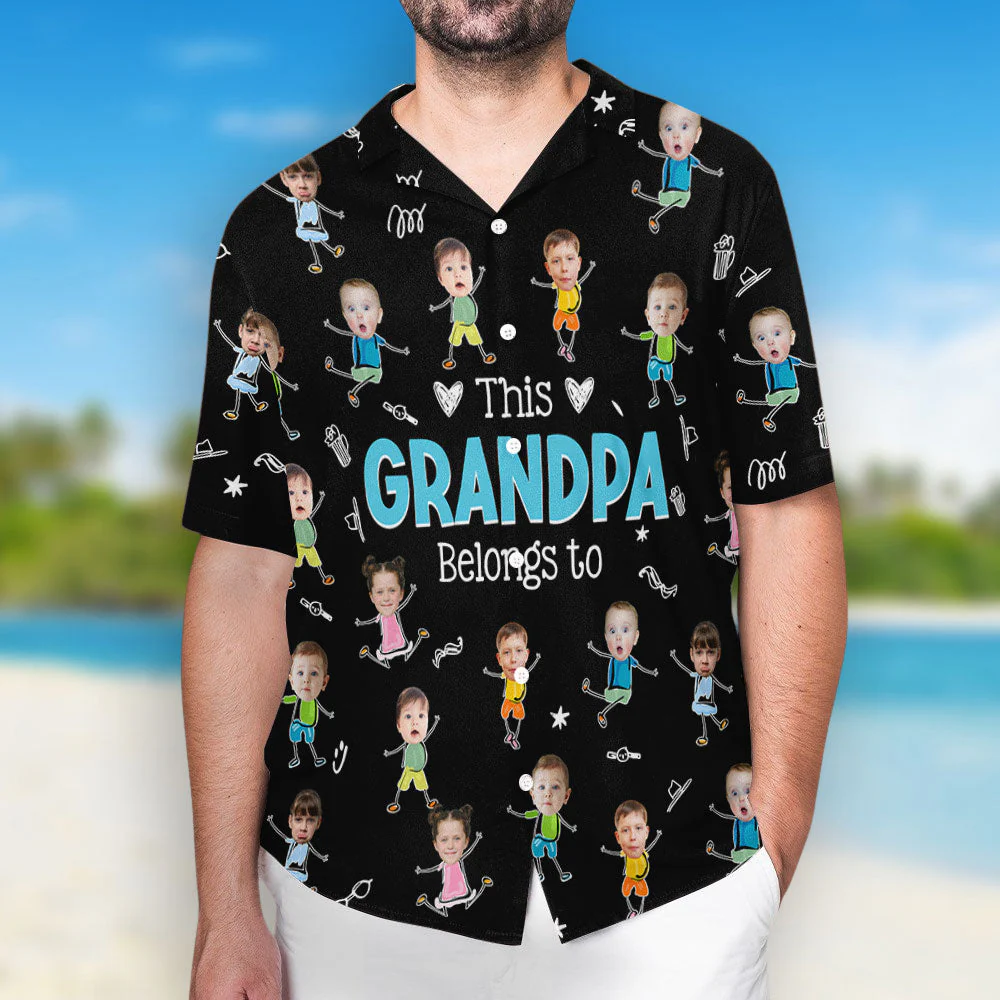 Grandpa This Belongs - Personalized Custom Hawaiian Shirt - Image 3