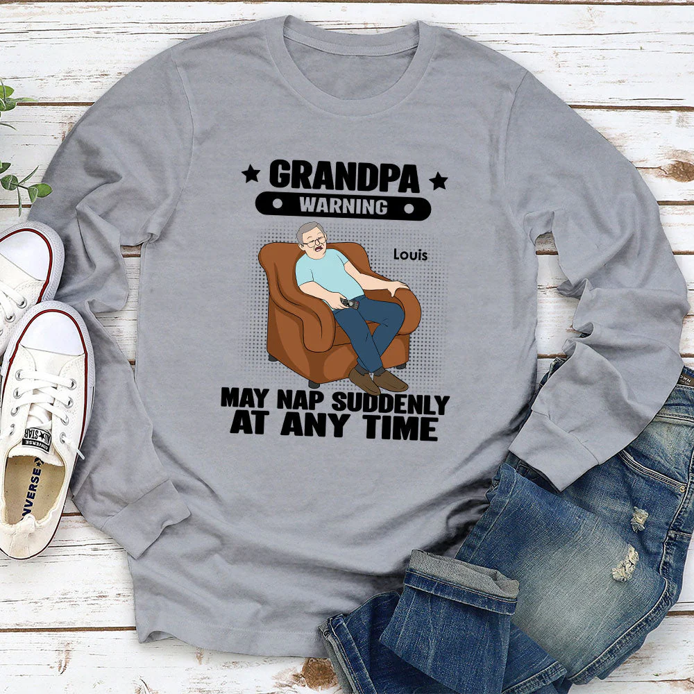 Grandpa Warning May Nap - Personalized Custom Shirt - Image 6