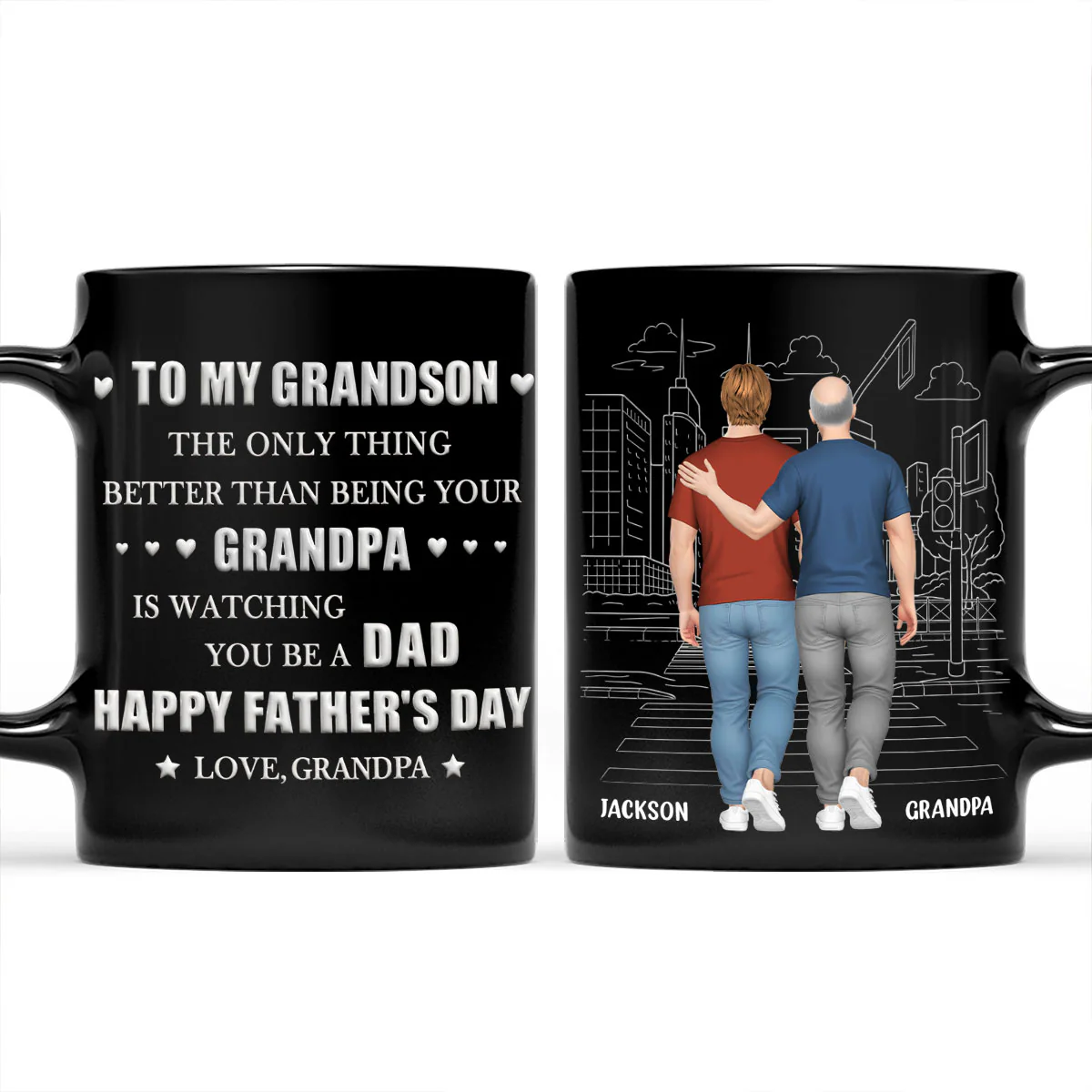 Grandpa Watching You Grow - Personalized Custom 3D Inflated Effect Mug