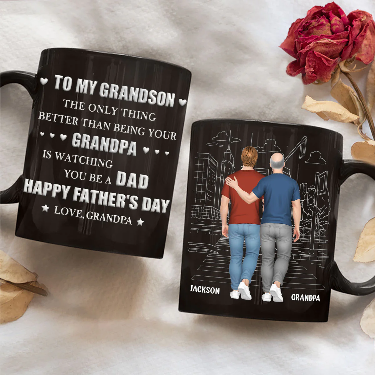 Grandpa Watching You Grow - Personalized Custom 3D Inflated Effect Mug - Image 3