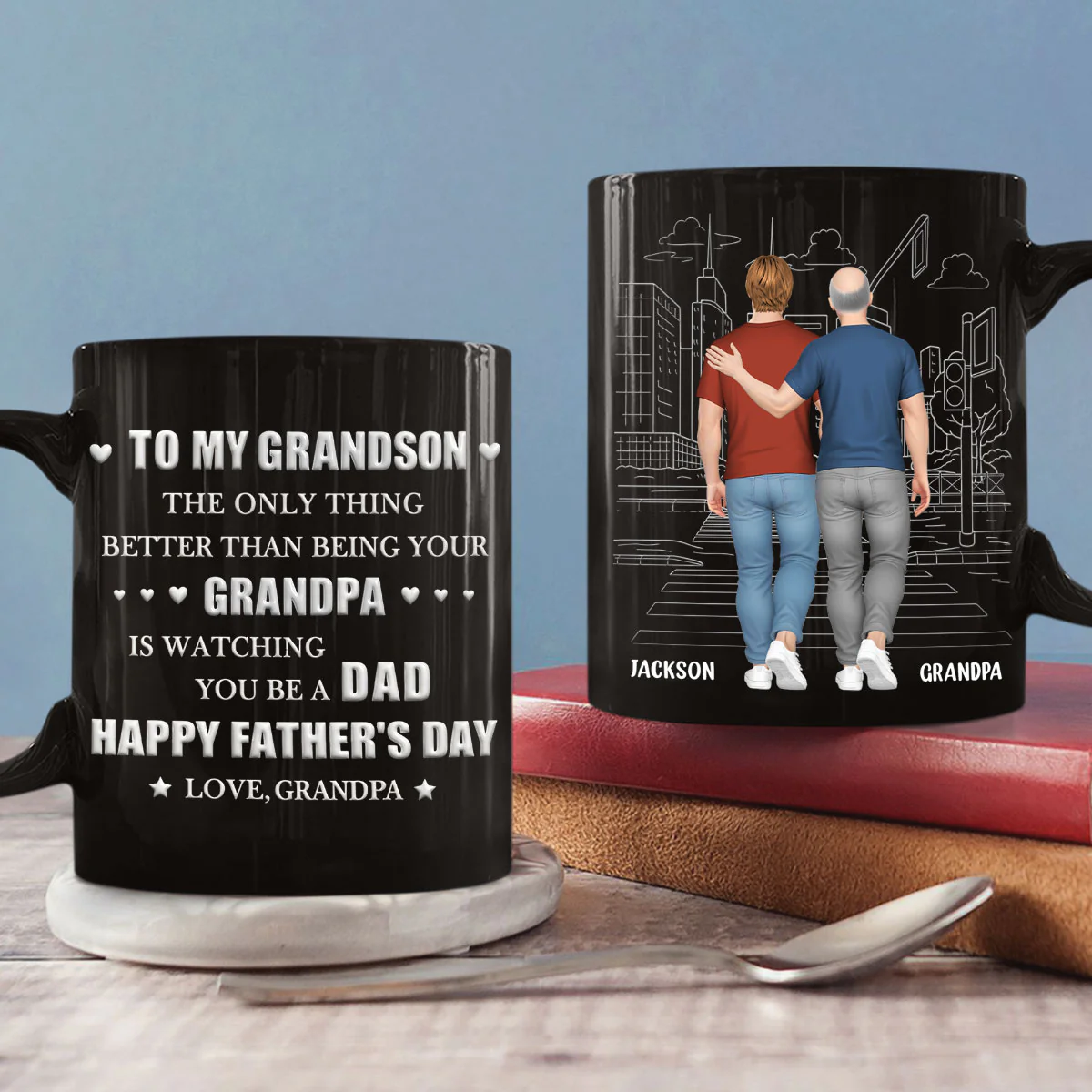 Grandpa Watching You Grow - Personalized Custom 3D Inflated Effect Mug - Image 5