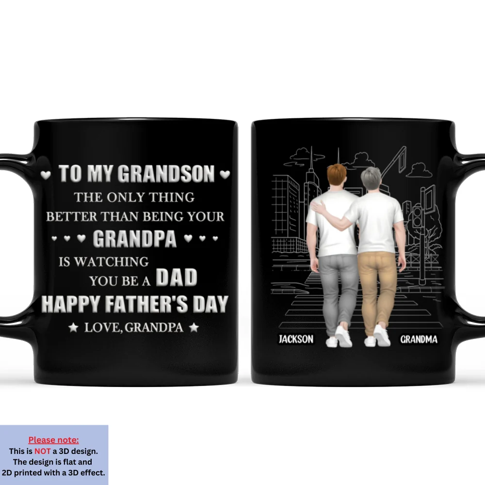 Grandpa Watching You Grow - Personalized Custom 3D Inflated Effect Mug - Image 7