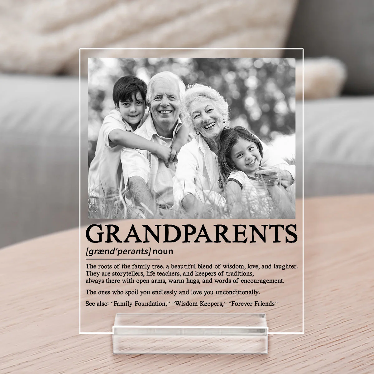 Grandparent Definition - Personalized Custom Acrylic Plaque With Base - Image 3