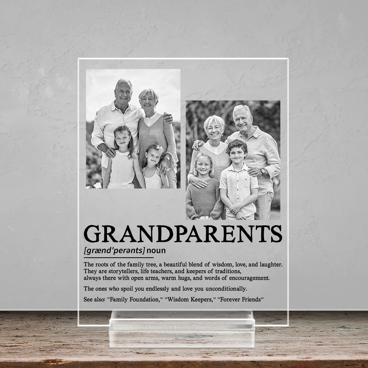 Grandparent Definition - Personalized Custom Acrylic Plaque With Base - Image 4