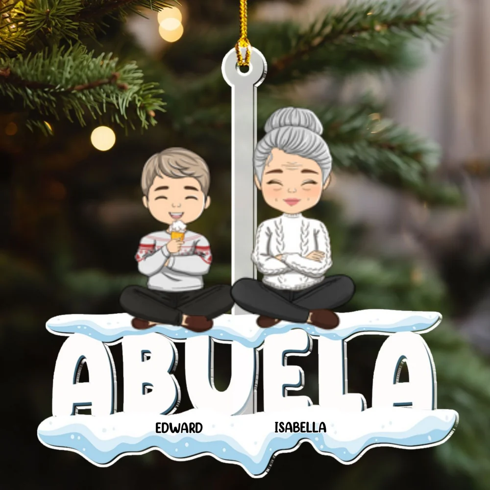 Grandparents And Kids - Personalized Custom Acrylic Ornament - Image 6