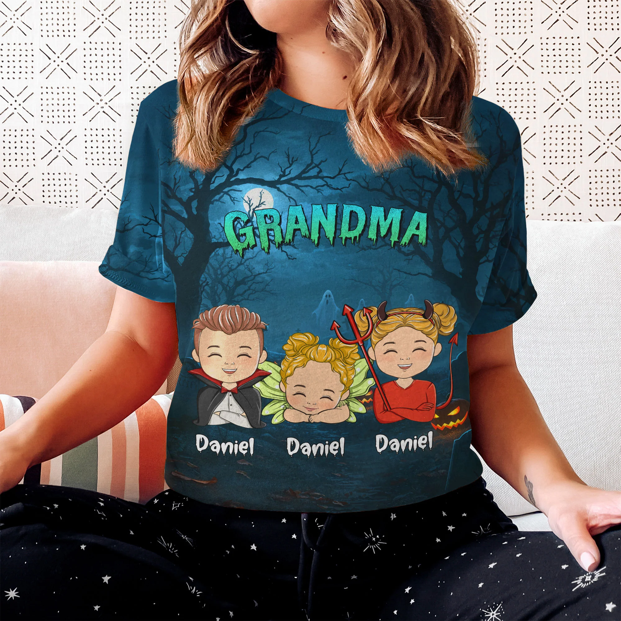 Granny Of My Babies - Personalized Custom All-over-print T-shirt - Image 5