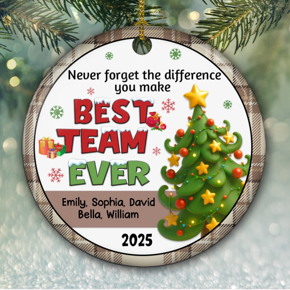 Grateful For Our Amazing Team - Personalized Custom Ceramic Ornament - Image 6