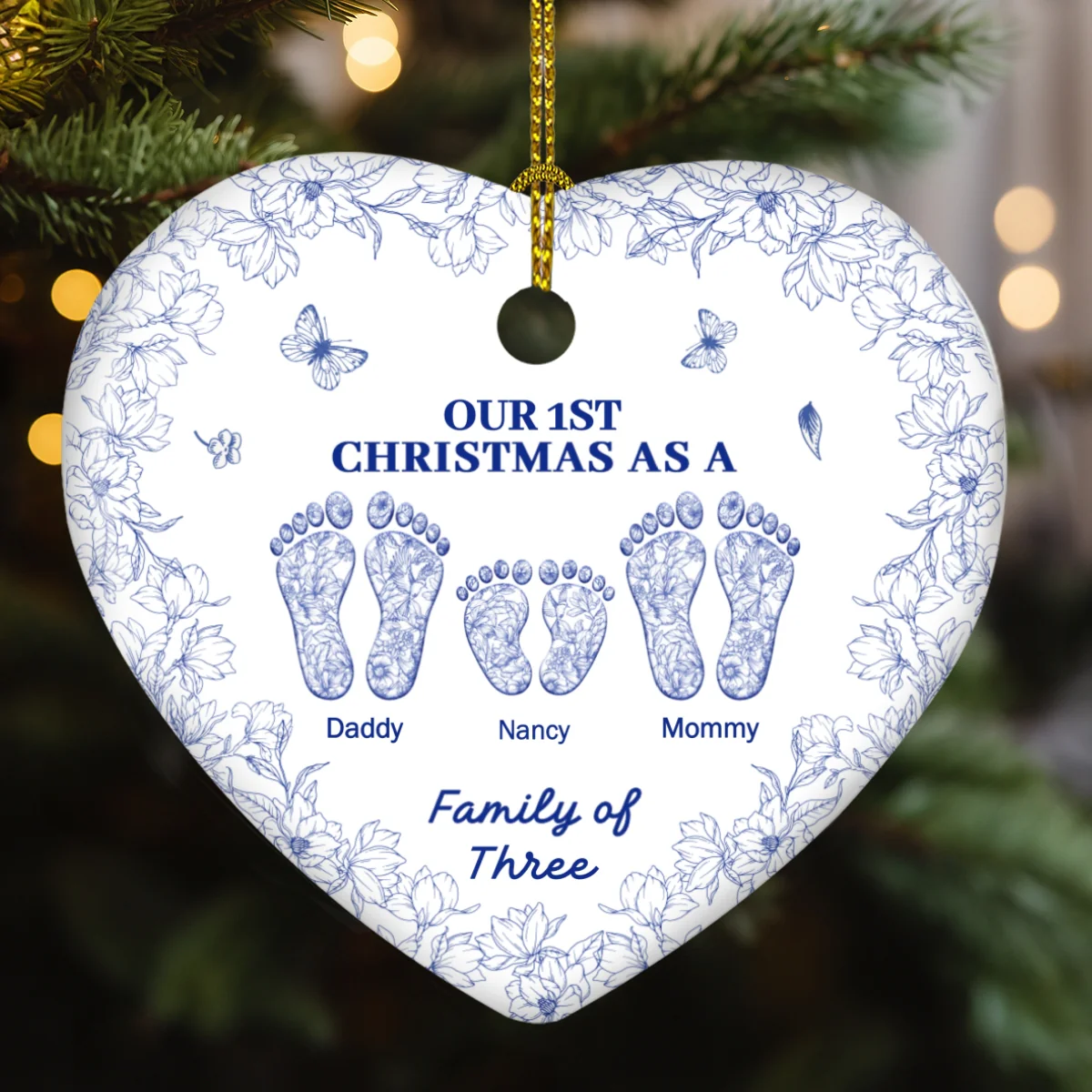 Grateful To Have Family - Personalized Custom Ceramic Ornament - Image 5