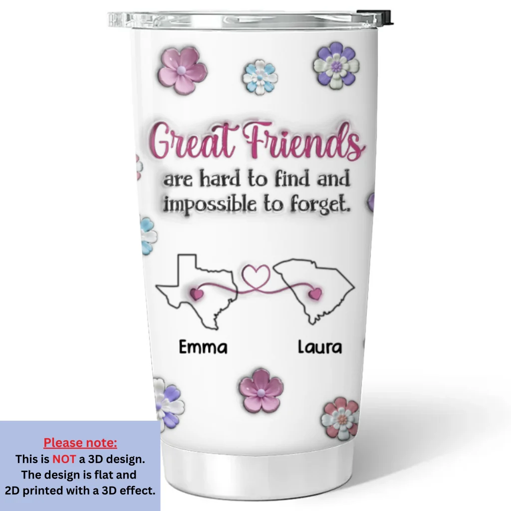 Great Friend - Personalized Custom 3D Inflated Effect Tumbler - Image 5
