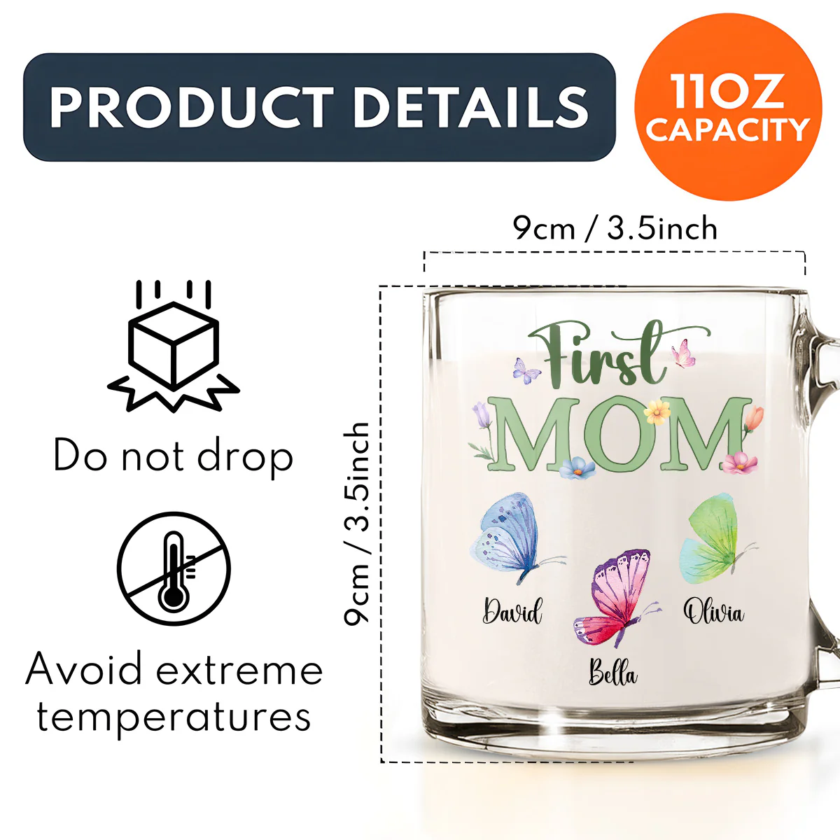 Great Grandma - Personalized Custom Glass Mug - Image 5