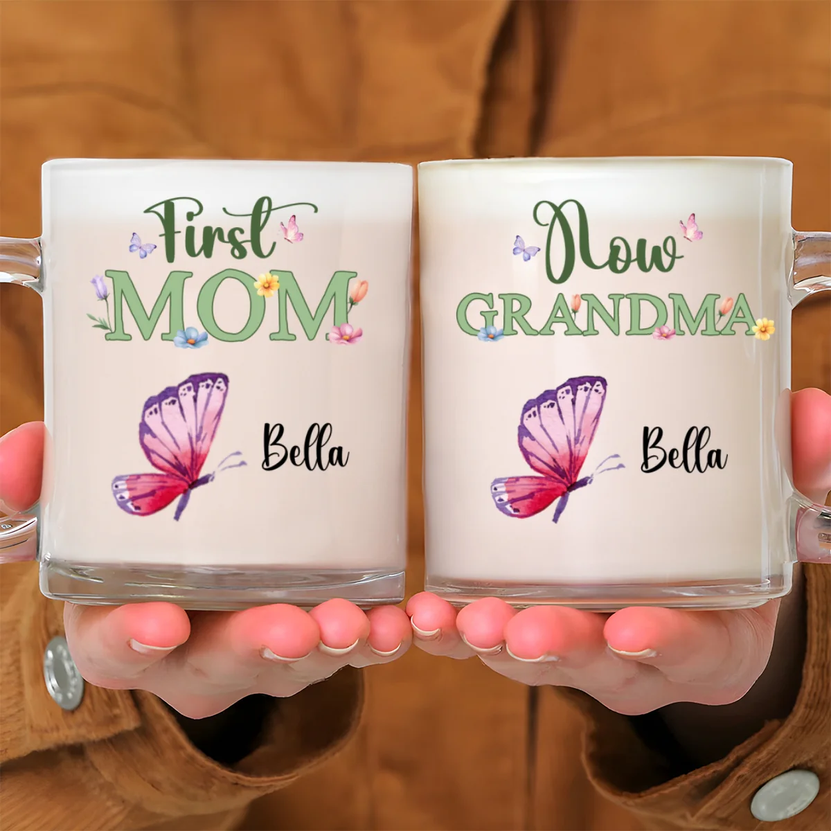 Great Grandma - Personalized Custom Glass Mug - Image 6