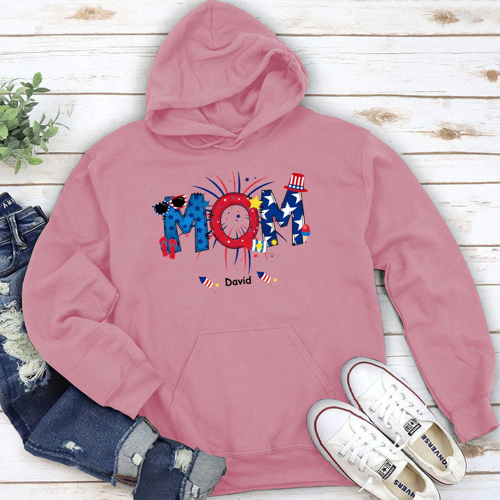 Great Mom Happy Holidays - Personalized Custom Hoodie - Image 2