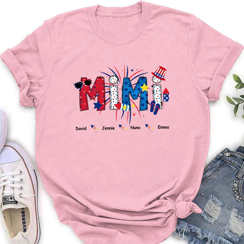 Great Mom Happy Holidays - Personalized Custom Women's T-shirt - Image 2