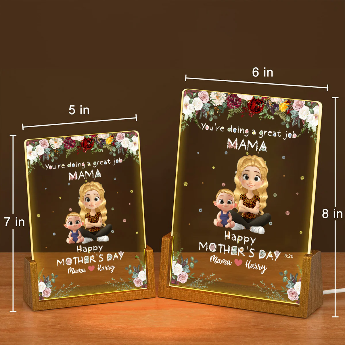 Great Mommy - Personalized Custom Plaque With Walnut Base - Image 3