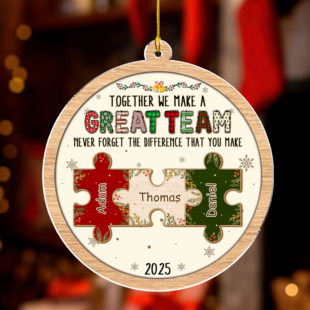 Great Team Puzzle - Personalized Custom Acrylic Ornament - Image 4