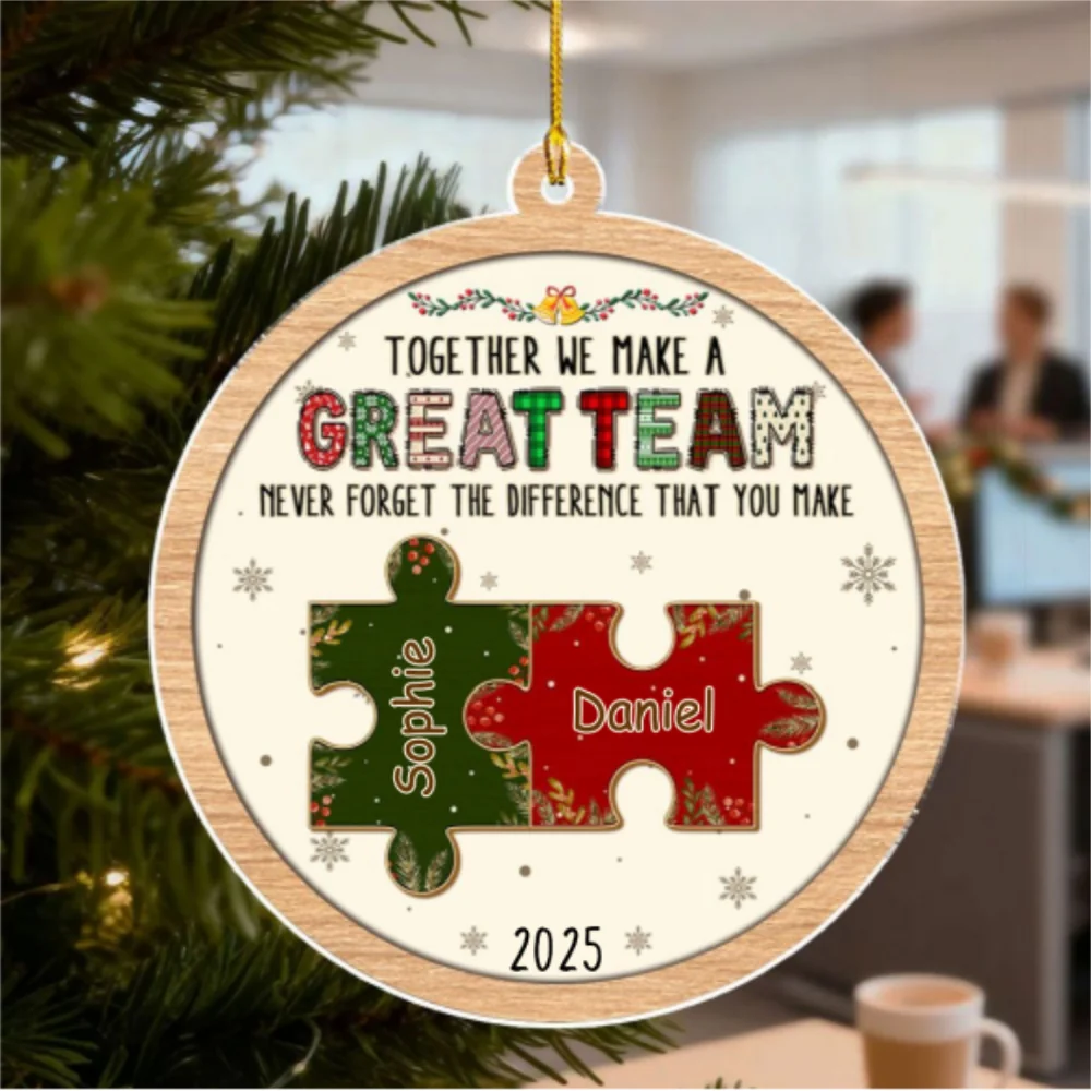 Great Team Puzzle - Personalized Custom Acrylic Ornament - Image 6