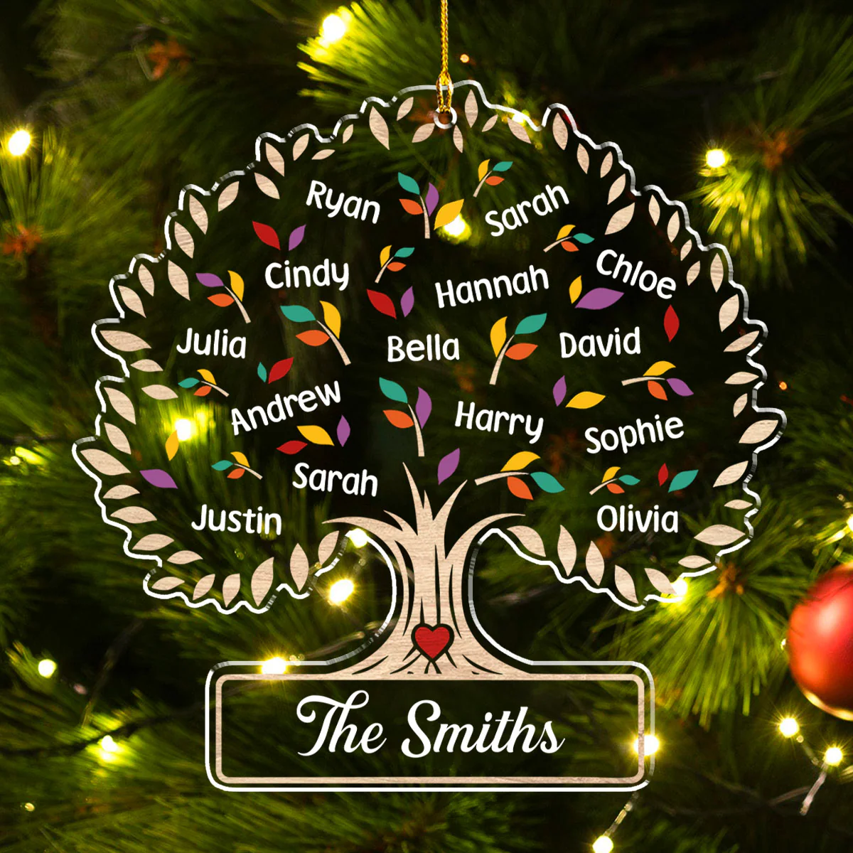 Great Team Tree - Personalized Custom Acrylic Ornament - Image 4