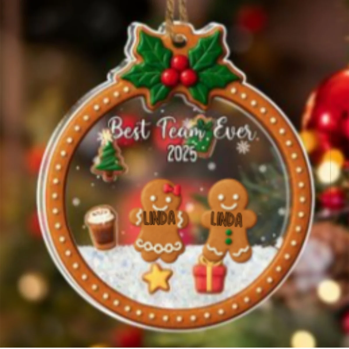 Great Teams Create Great Results - Personalized Custom Acrylic Shaker Ornament - Image 5